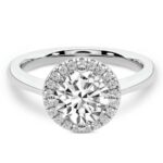 White Gold Harriet Halo 1.5mm Lab Diamond Ring