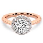 Rose Gold Harriet Halo 1.5mm Lab Diamond Ring