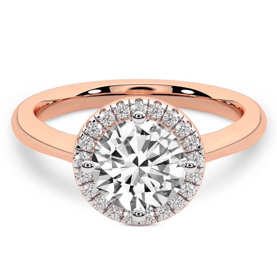 AFDRE45804-A03 Rose Gold Harriet Halo 1.5mm Lab Diamond Ring - Image 1