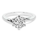 White Gold Seraphina Twist Prongs Solitaire 1.5mm Lab Diamond Ring