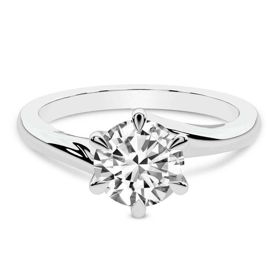 AFDRE46004-A01 White Gold Seraphina Twist Prongs Solitaire 1.5mm Lab Diamond Ring - Image 1