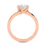 Seraphina Twist Prongs Solitaire Ring in Rose Gold with 1.5mm Lab Diamond - Image 3