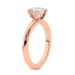 Seraphina Twist Prongs Solitaire Ring in Rose Gold with 1.5mm Lab Diamond - Image 4