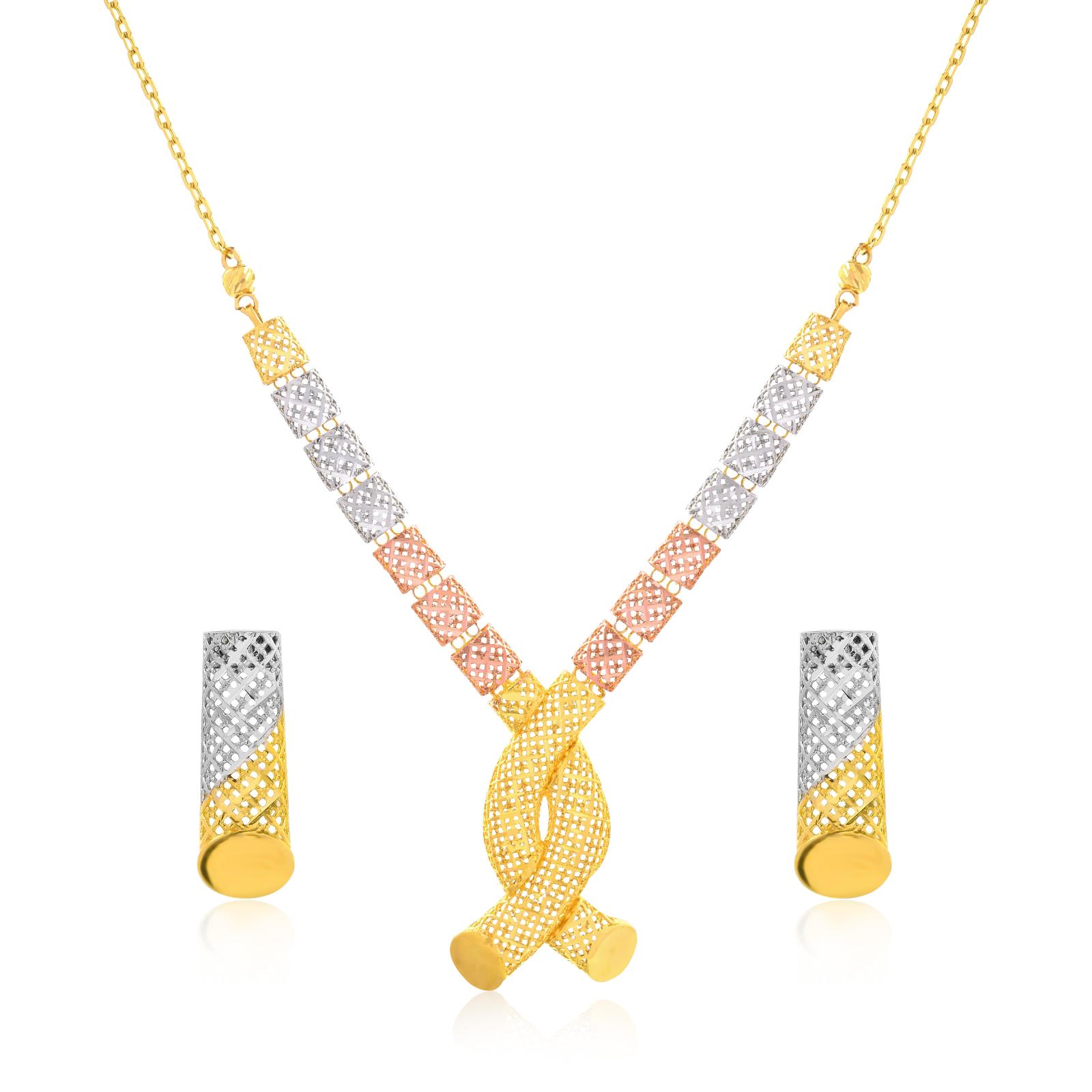 BAFJBNS26-1 Heritage Charm in 21K Gold Necklace Sets - Image 1