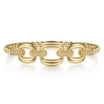 Handcrafted 21K Gold Bujukan Cushion Link Chain Bangle