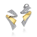 Refined Dual-Tone Gold Earrings with Graduating Diamond Rows