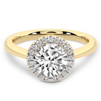 21kt Yellow Gold Harriet Halo 1.5mm Lab Diamond Ring