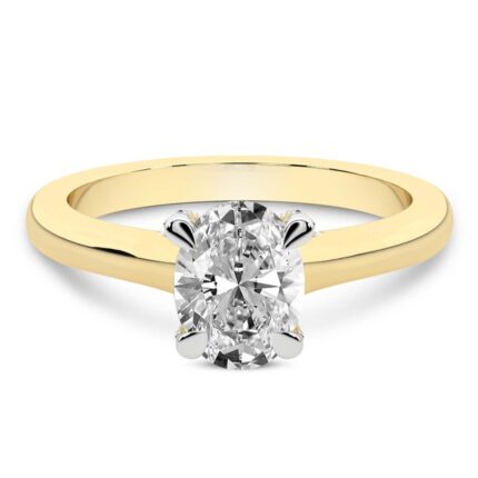 Yellow Gold Agnes Criss cross Prong Solitaire 1.5mm Lab Diamond Ring